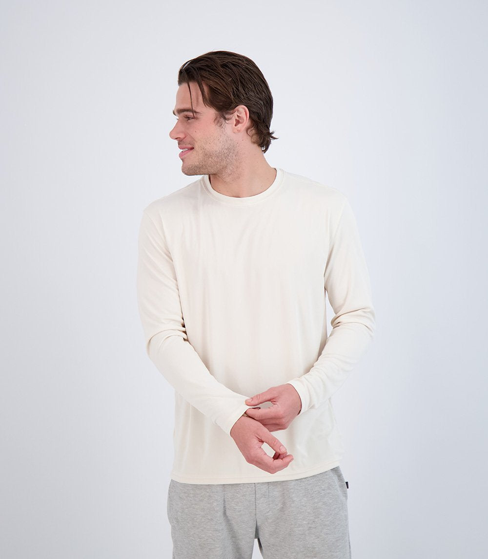 ChillBRO. By Denali Mens UPF 50 Long Sleeve Crew Neck T-Shirt Designed By Brian Heustis: Bass (Aqua Mist, XXX-Large
