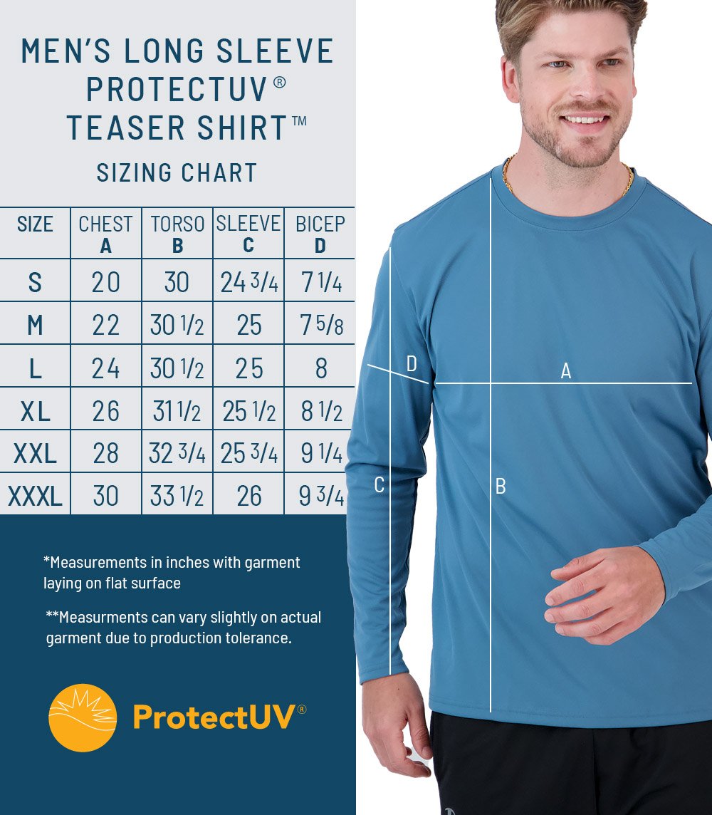 Teaser™ Mens Long Sleeve ProtectUV® Sun Protective Shirt, Style 42327